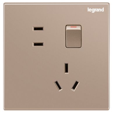 K8逸景 K8逸景 K8玫瑰金/一开单控五孔-新国标 86型 K8/15/10USLS-C1 86型 K8/15/10USLS-C1