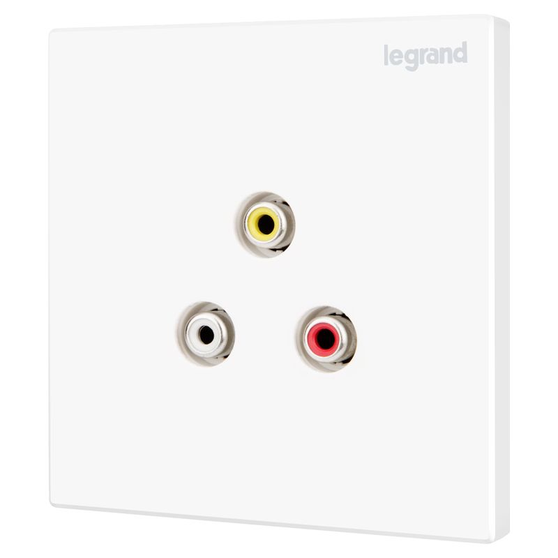 K8逸景 K8逸景 K8玉兰白/3RCA插座 86型 K8/3RCA 86型 K8/3RCA