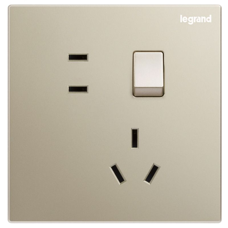 K8逸景 K8逸景 K8米兰金/一开单控五孔-新国标 86型 K8/15/10USLS-C2 86型 K8/15/10USLS-C2