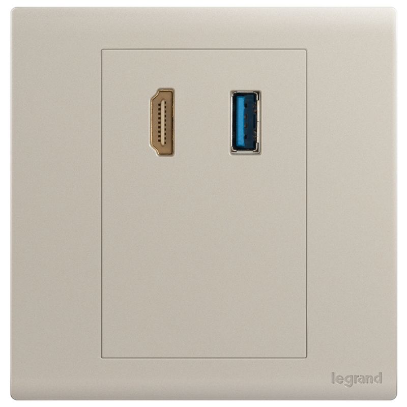 F6仕艺 F6仕艺 F6粉铂金/HDMI+USB(连接)插座 86型 F6/USB/HDMI-C2 86型 F6/USB/HDMI-C2