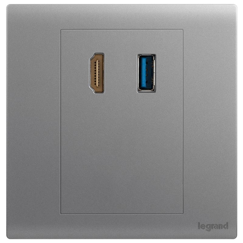 F6仕艺 F6仕艺 F6深砂银/HDMI+USB(连接)插座 86型 F6/USB/HDMI-C3 86型 F6/USB/HDMI-C3