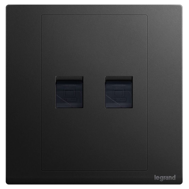 朗淳 朗淳 朗淳碳素黑/二位电脑插  ERQC01/2-C ERQC01/2-C