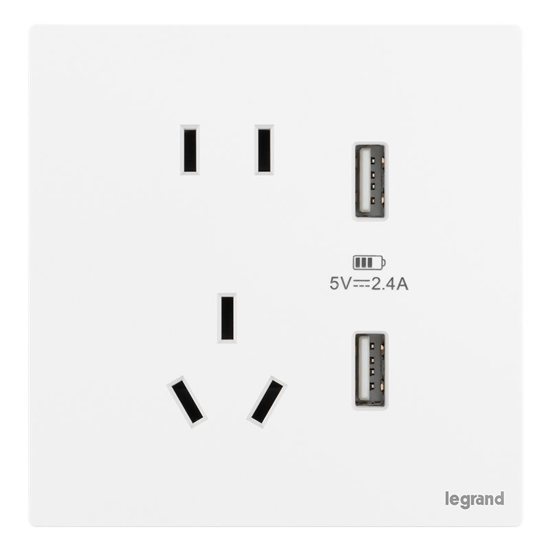 F9逸景PULS F9逸景PULS F9陶瓷白/五孔双USB插座 86*86 F9/426/10US/U2 86*86 F9/426/10US/U2