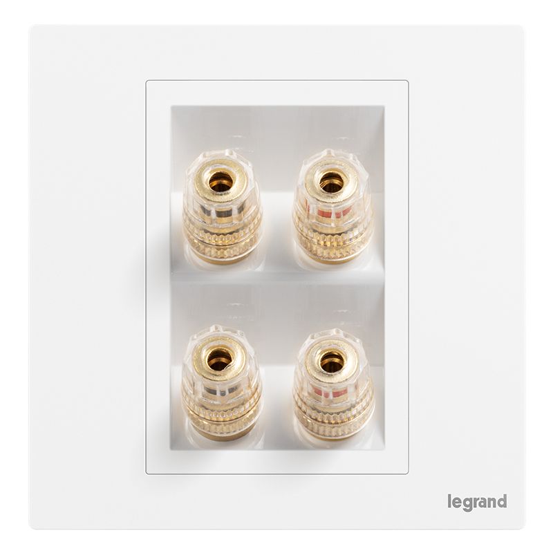 F9逸景PULS F9逸景PULS F9陶瓷白/二位音箱插（4头） 86*86 F9/M8/2 86*86 F9/M8/2