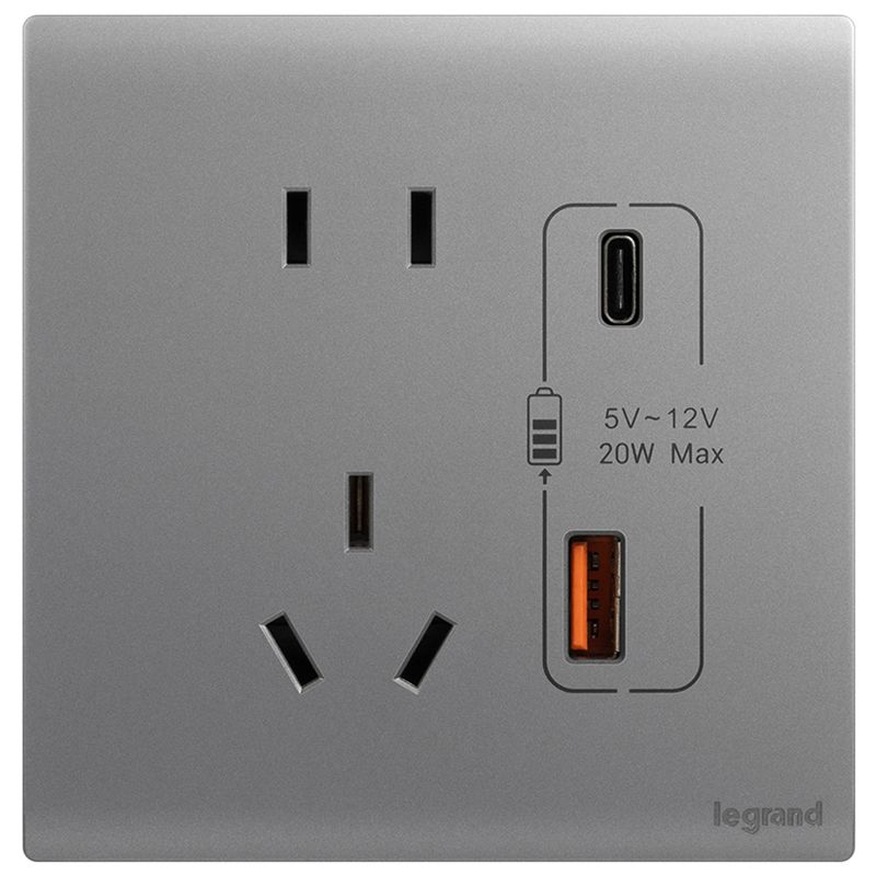 F6P仕艺 Pro F6P仕艺 Pro 仕艺Pro深砂银/五孔Type A+C 插座 86型 F6P/426/10US/UC-C3 86型 F6P/426/10US/UC-C3