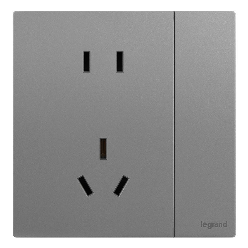 F9逸景PULS F9逸景PULS F9深砂银/一开单控五孔 86*86 F9/15/10USL-C3 86*86 F9/15/10USL-C3