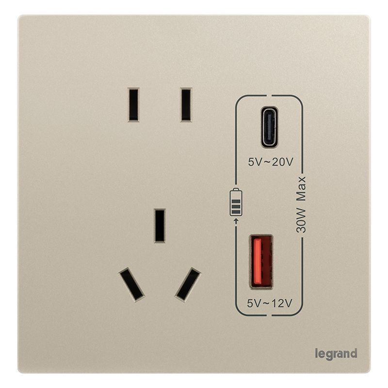F9逸景PULS F9逸景PULS F9粉铂金/五孔Type A+C 30W 86*86 F9/426/10US/UC-C2 86*86 F9/426/10US/UC-C2