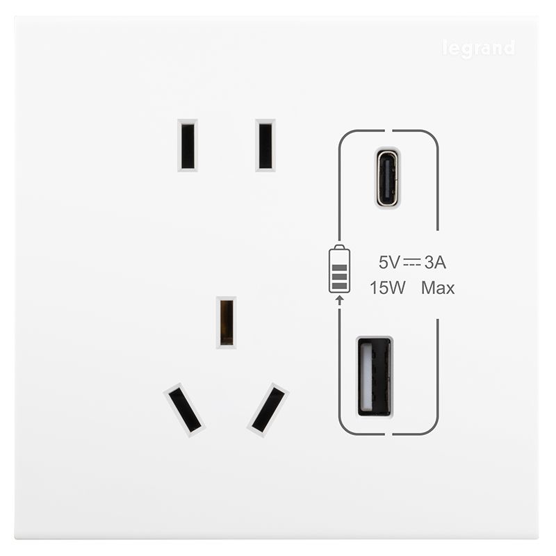 淳逸 E8 淳逸 E8 淳逸陶瓷白/五孔Type A+C 插座 86型 E8/426/10US/UC 86型 E8/426/10US/UC