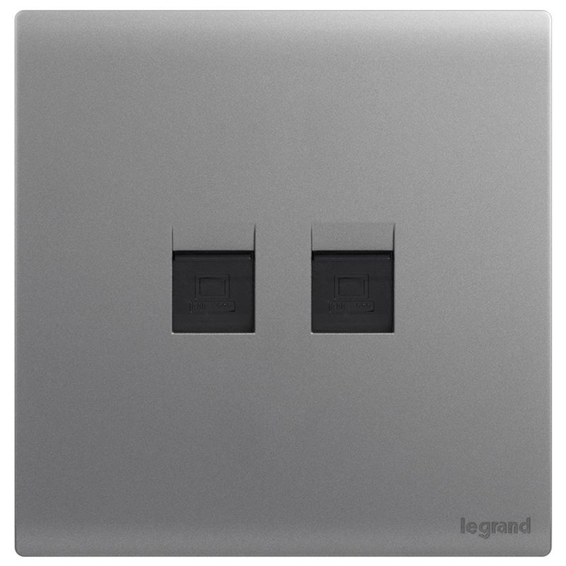 F6E茗画 F6E茗画 茗画深砂银/二位电脑插 86型 F6E/C01/2-C3 86型 F6E/C01/2-C3