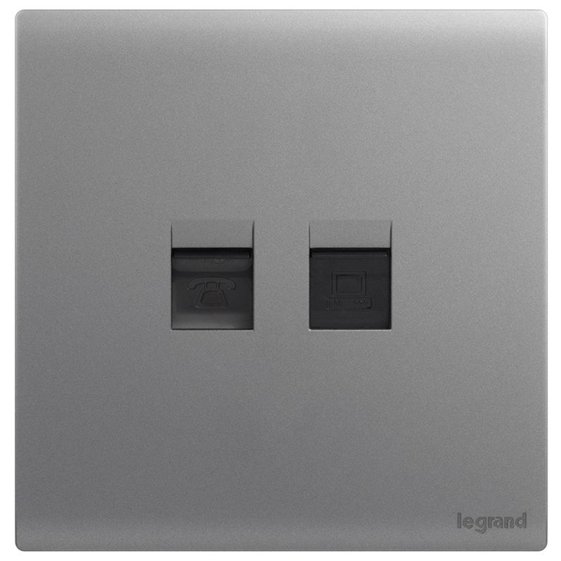 F6E茗画 F6E茗画 茗画深砂银/电话电脑插 86型 F6E/T01/C01-C3 86型 F6E/T01/C01-C3