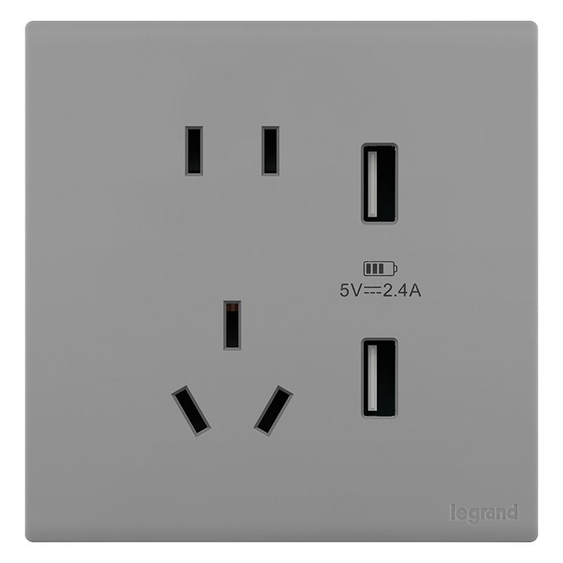 F6C绮蕴 F6C绮蕴 F6C绮蕴/艺术灰/五孔USB充电插座  F6C/426/10US/U2-C5 F6C/426/10US/U2-C5