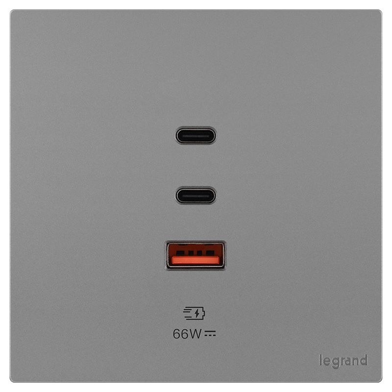 F7维翼 F7维翼 维翼深砂银F7/ USB+二位AC口插座   66W 86型 F7/3USBAC/66-C3 86型 F7/3USBAC/66-C3