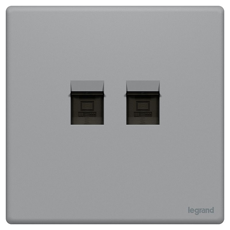 F5R智绘 F5R智绘 F5R智绘/艺术灰/二位电脑插(六类)  F5R/C601/2-C5 F5R/C601/2-C5