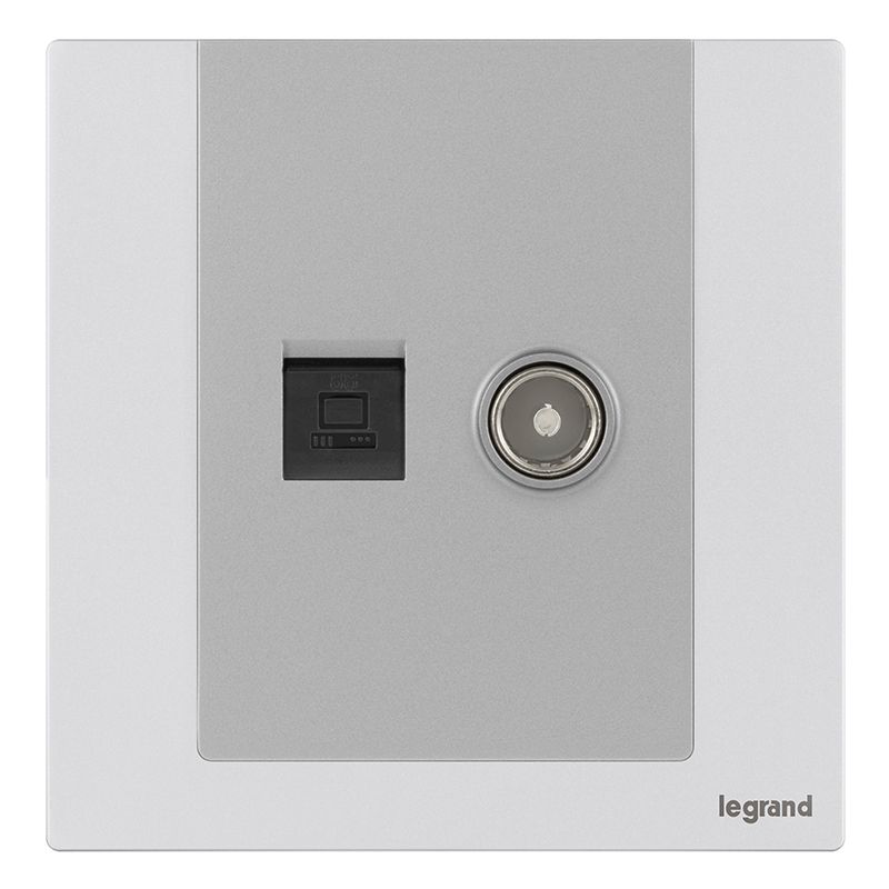 F9逸景金属款 F9逸景金属款 F9冰点铝/电脑（六类）电视插 86型 F9/C601/TV-J1 86型 F9/C601/TV-J1