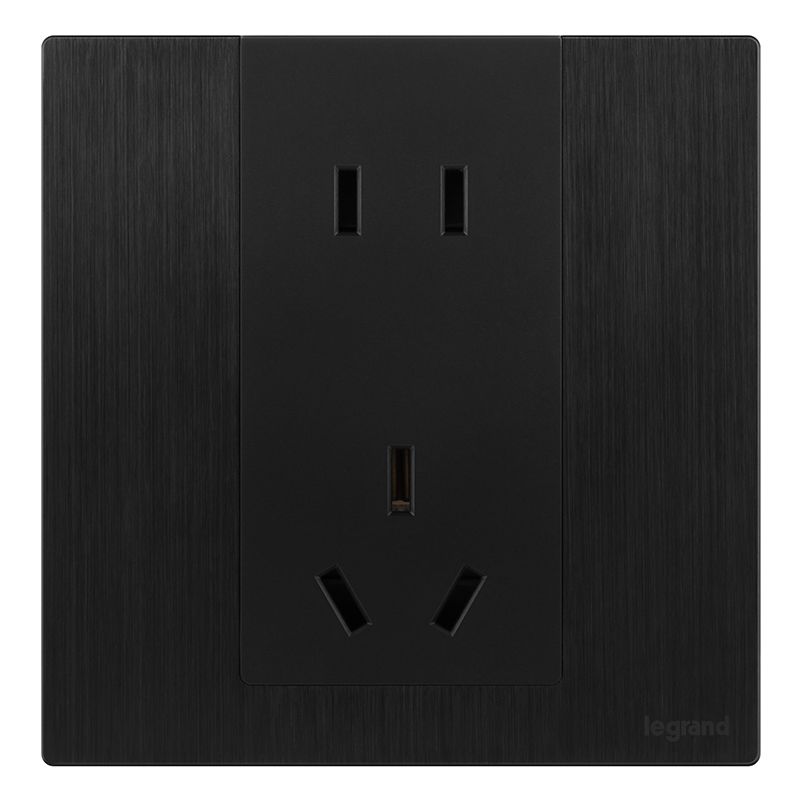 F9逸景金属款 F9逸景金属款 F9拉丝黑/五孔插座 86型 F9/426/10USL-J2 86型 F9/426/10USL-J2