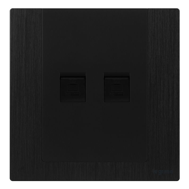 F9逸景金属款 F9逸景金属款 F9拉丝黑/二位电脑插 86型 F9/C01/2-J2 86型 F9/C01/2-J2