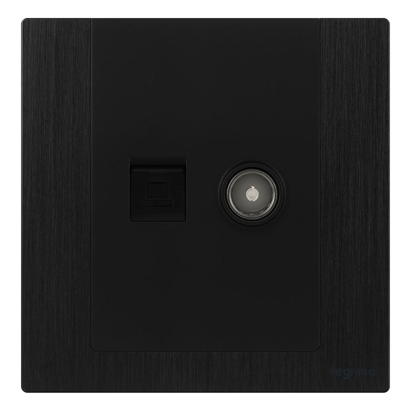 F9逸景金属款 F9逸景金属款 F9拉丝黑/电脑电视插 86型 F9/C01/TV-J2 86型 F9/C01/TV-J2