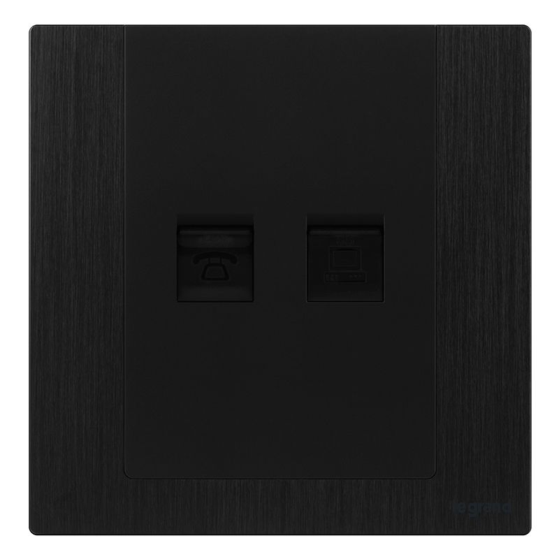 F9逸景金属款 F9逸景金属款 F9拉丝黑/电话电脑插 86型 F9/T01/C01-J2 86型 F9/T01/C01-J2