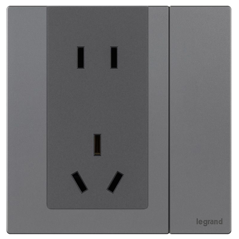 F9逸景金属款 F9逸景金属款 F9沉灰铝/一开双控五孔 86型 F9/25/10USL-J3 86型 F9/25/10USL-J3