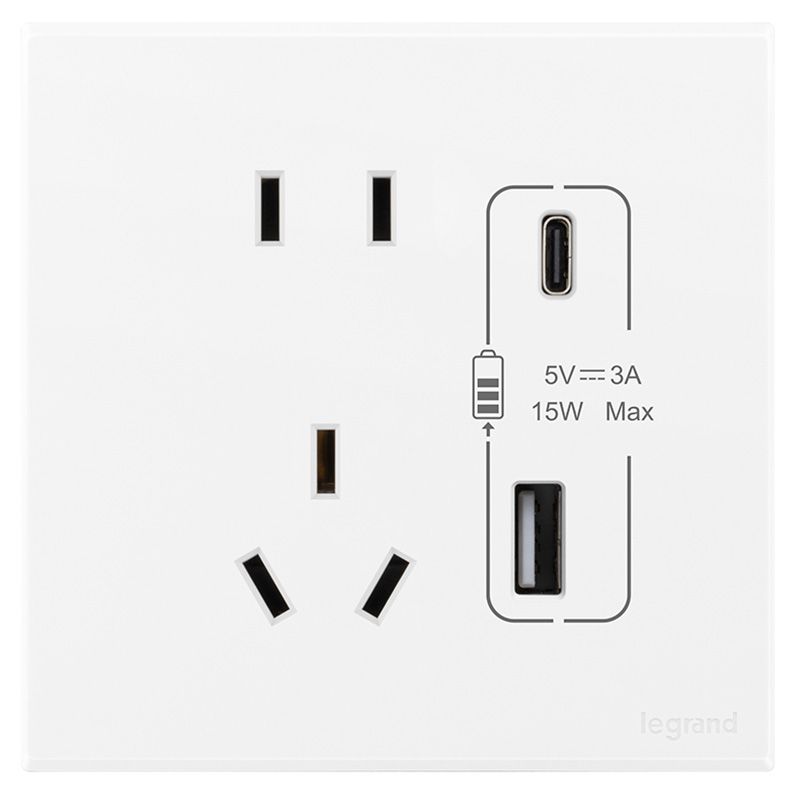 E8E画采 E8E画采 画采陶瓷白/Type A+C USB五孔插座 86型 E8E/426/10US/UC 86型 E8E/426/10US/UC