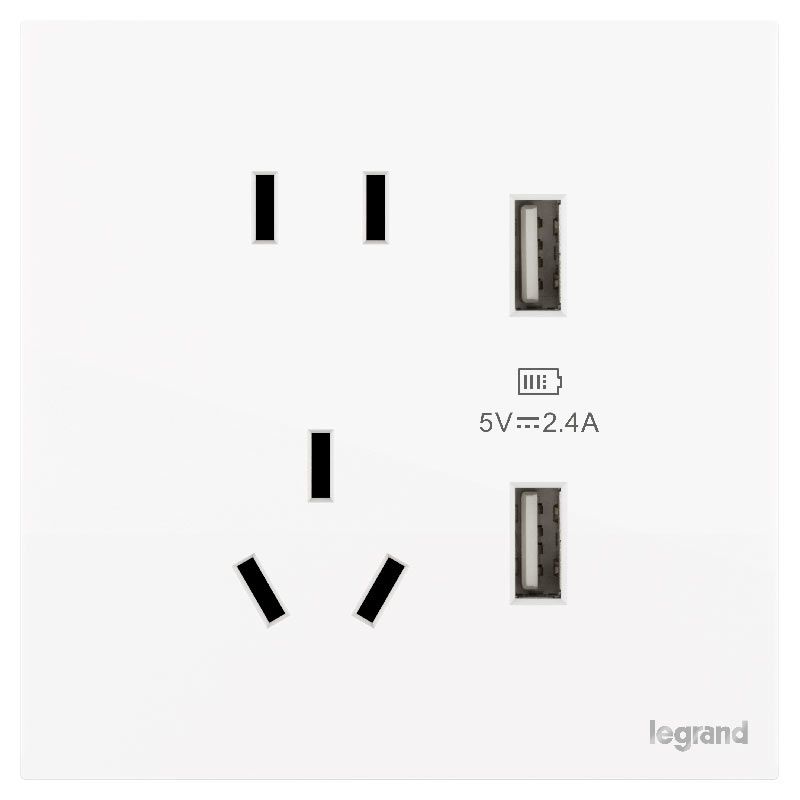 K7E 浅央 K7E 浅央 浅央陶瓷白/五孔带USB插座 86型 K7E/426/10US/U2 86型 K7E/426/10US/U2