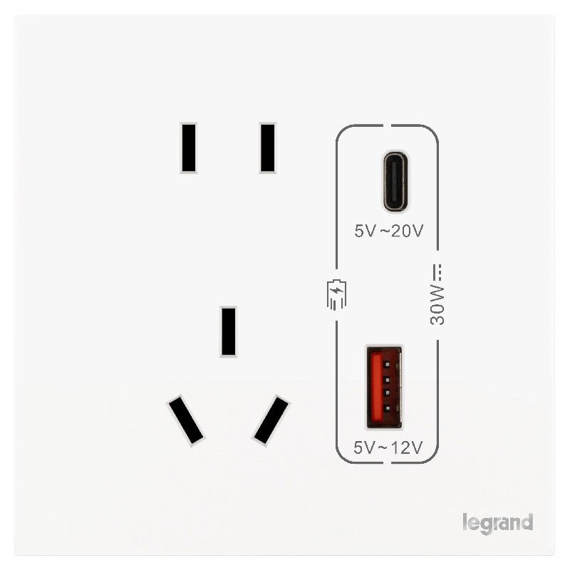 K7E 浅央 K7E 浅央 浅央陶瓷白/五孔带Type A+C USB充电插座 30W 86型 K7E/426/10US/UC 86型 K7E/426/10US/UC