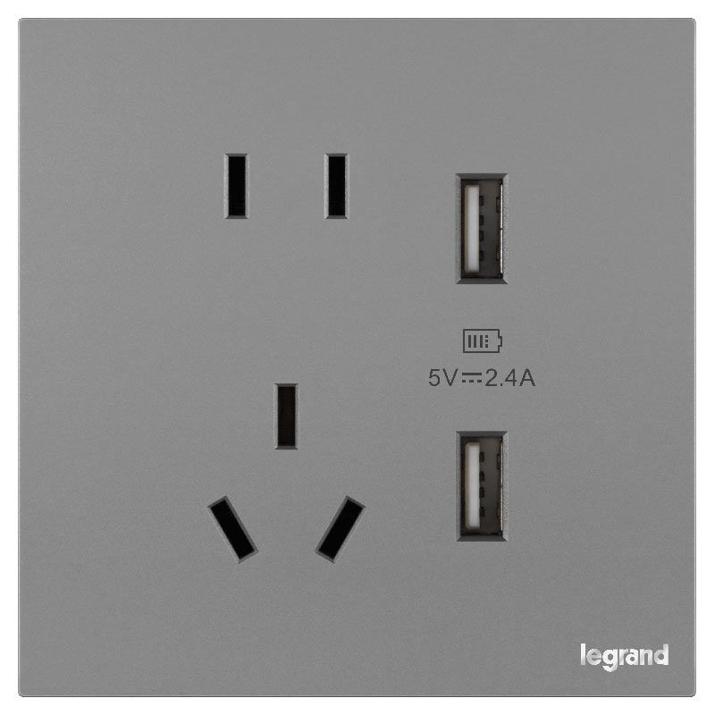 K7E 浅央 K7E 浅央 浅央深砂银/五孔带USB插座 86型 K7E/426/10US/U2-C3 86型 K7E/426/10US/U2-C3