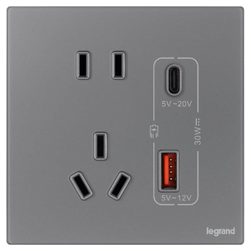 K7E 浅央 K7E 浅央 浅央烟云玉/五孔带Type A+C USB充电插座 30W 86型 K7E/426/10US/UC-G3 86型 K7E/426/10US/UC-G3