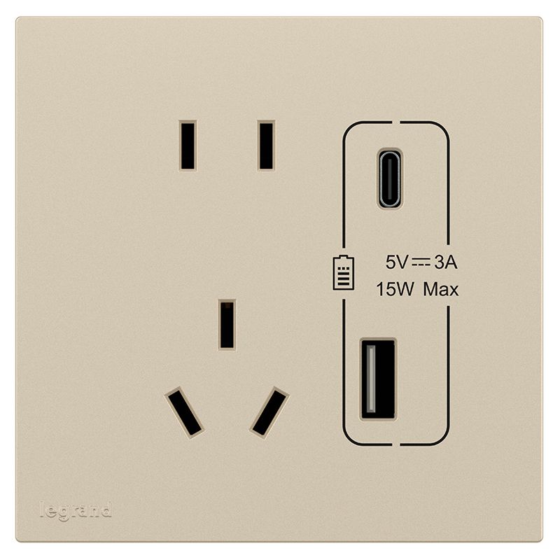 F5E畅境 F5E畅境 畅境粉铂金/五孔ype A+C 插座15W  F5E/426/10US/UC-C2 F5E/426/10US/UC-C2