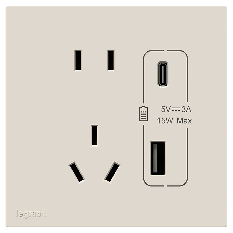 F5E畅境 F5E畅境 畅境奶油白/五孔ype A+C 插座15W  F5E/426/10US/UC-C4 F5E/426/10US/UC-C4