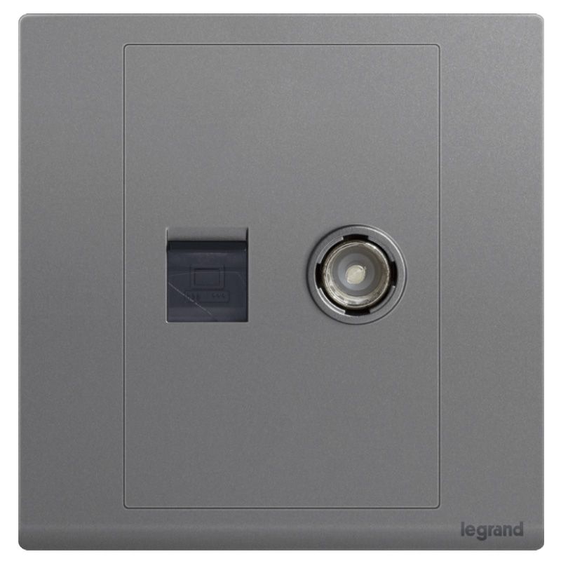 朗淳 朗淳 朗淳深砂银/六类电脑电视插座  ERQC601/TV-C3 ERQC601/TV-C3