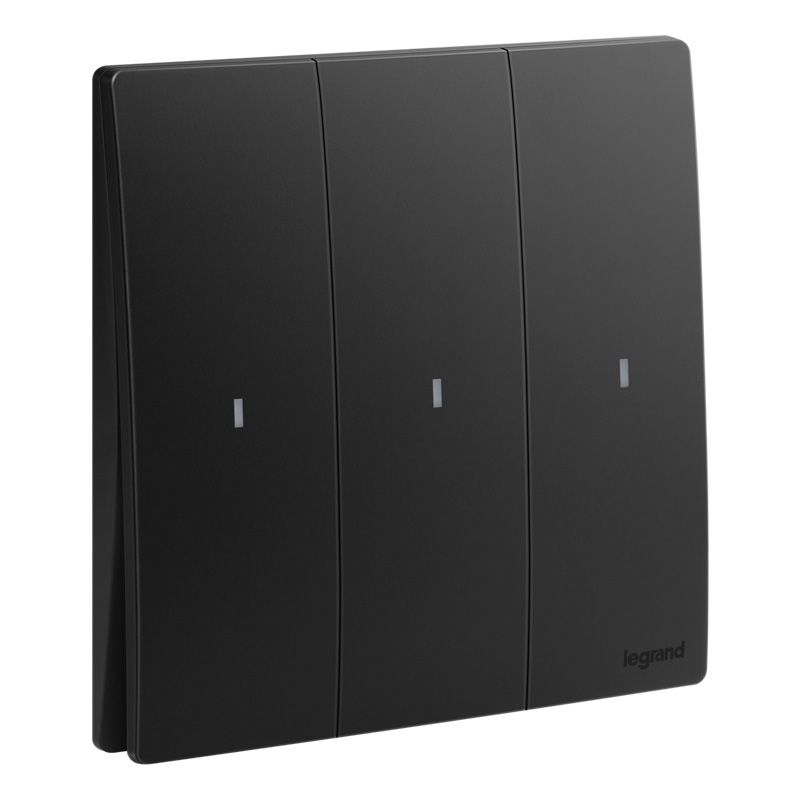 F8未莱 F8未莱 未莱子夜黑/三开单控带LED 86型 F8/33/1/2AN-C 86型 F8/33/1/2AN-C