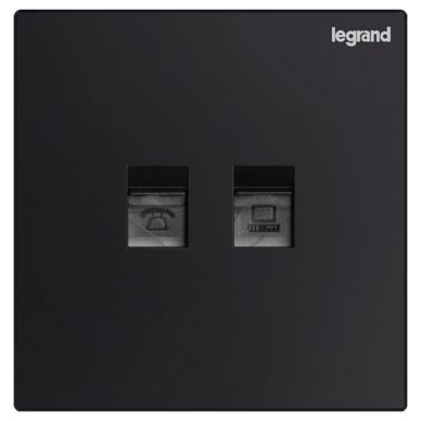 K8逸景 K8逸景 K8黑色/六类电脑电话插 86型 K8/T01/C601-C 86型 K8/T01/C601-C