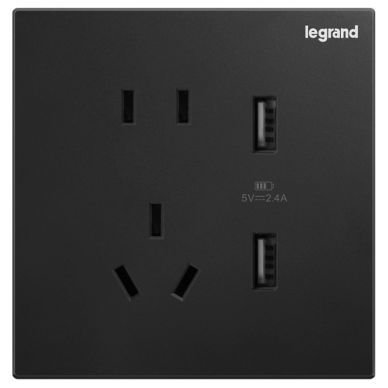 K8逸景 K8逸景 K8黑色/五孔双USB插座-新国标 86型 K8/426/US/US-C 86型 K8/426/US/US-C