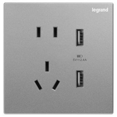 K8逸景 K8逸景 K8深砂银/五孔双USB插座-新国标 86型 K8/426/US/US-C3 86型 K8/426/US/US-C3