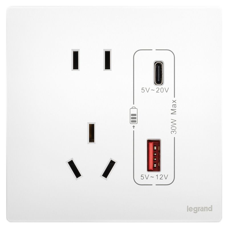 F8未莱 F8未莱 未莱陶瓷白/五孔Type A+C 插座 30W 86型 F8/426/US/UC 86型 F8/426/US/UC