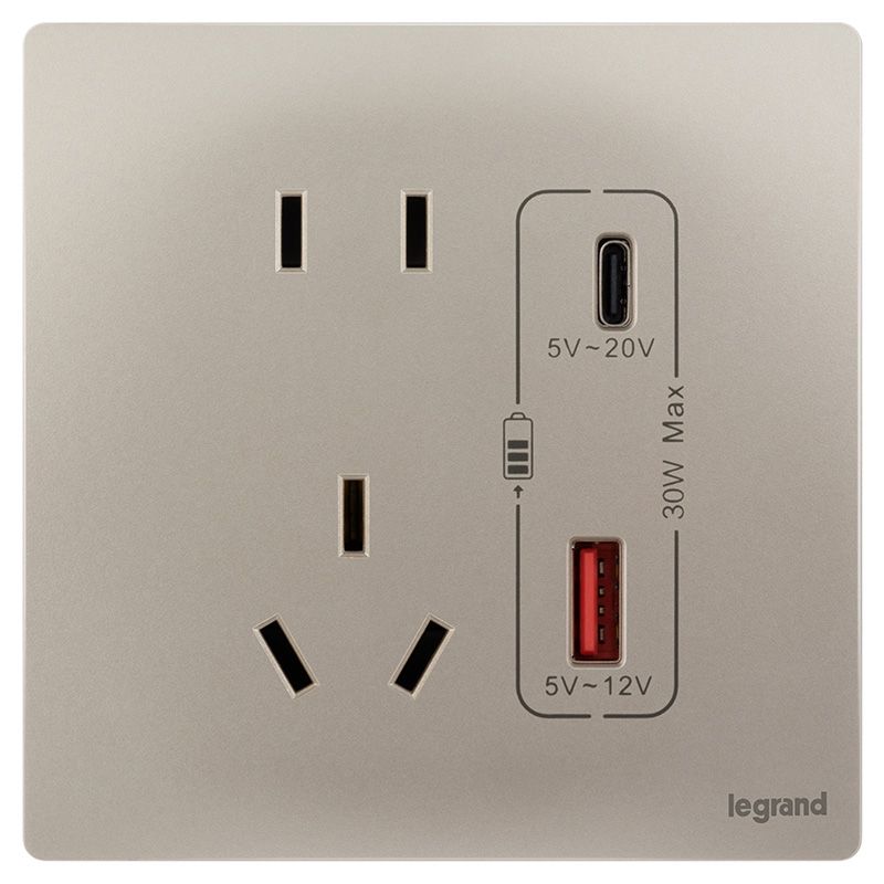 F8未莱 F8未莱 未莱粉铂金/五孔Type A+C 插座 30W 86型 F8/426/US/UC-C2 86型 F8/426/US/UC-C2