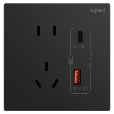 K8逸景 K8逸景 K8黑色/五孔Type A+C 插座-新国标 86型 K8/426/US/UCS-C 86型 K8/426/US/UCS-C