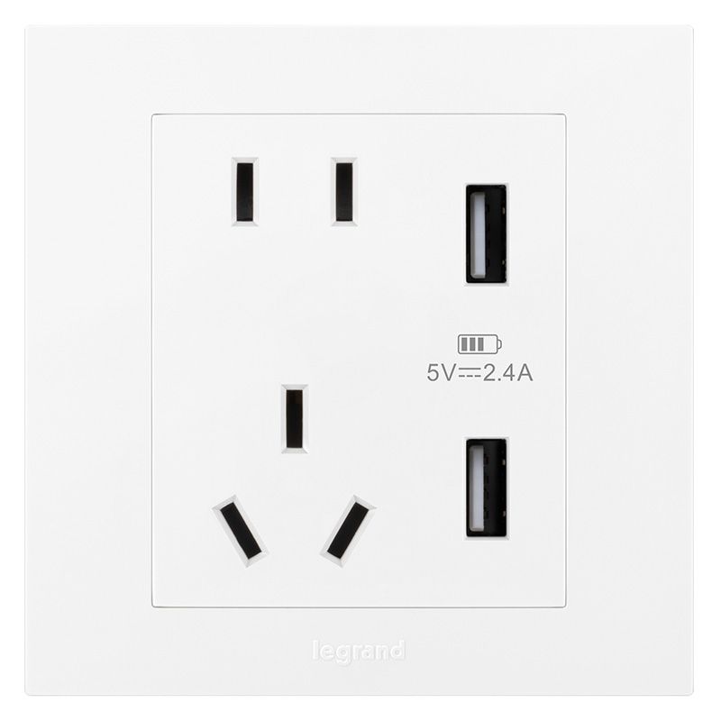 轻艺白色 轻艺白色 轻艺玉兰白/五孔USB充电插座 86型 ERS426/10US/U2 86型 ERS426/10US/U2