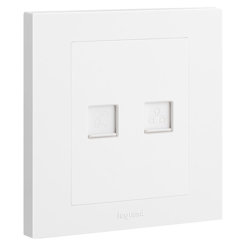 轻艺白色 轻艺白色 轻艺玉兰白/电话+电脑插（超五类） 86型 ERST01/C01 86型 ERST01/C01