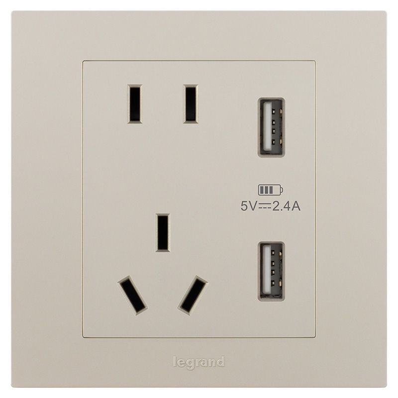 轻艺彩色 轻艺彩色 轻艺粉铂金/五孔USB充电插座 86型 ERS426/10US/U2-C2 86型 ERS426/10US/U2-C2